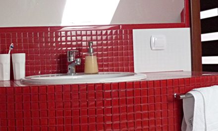 Mozaika Czerwona w łazience