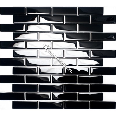 Mozaika Szklana Czarna Cegiełka A 30x30