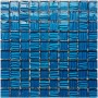 Mozaika szklana niebieska metalic paski 30x30
