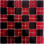 Mozaika szklana czereśnia-czarna mix 30x30