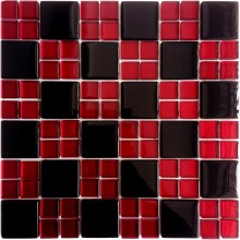 Mozaika Szklana Czerwona-Czarna Mix 30x30