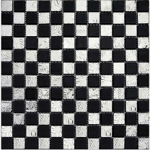 Mozaika Szklana Srebrno-Czarna Metalizowana mix 30x30