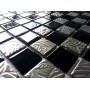 Mozaika szklana srebrno-czarna metalizowana mix 30x30