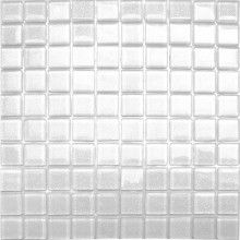 Mozaika Szklana Biała z Brokatem 30x30