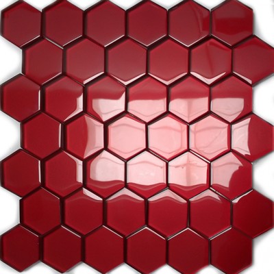 Mozaika Szklana Heksagon Czerwona 48