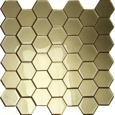 Mozaika Szklana Heksagon Złota 48