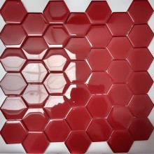 Mozaika Szklana Heksagony Czerwona Red 48